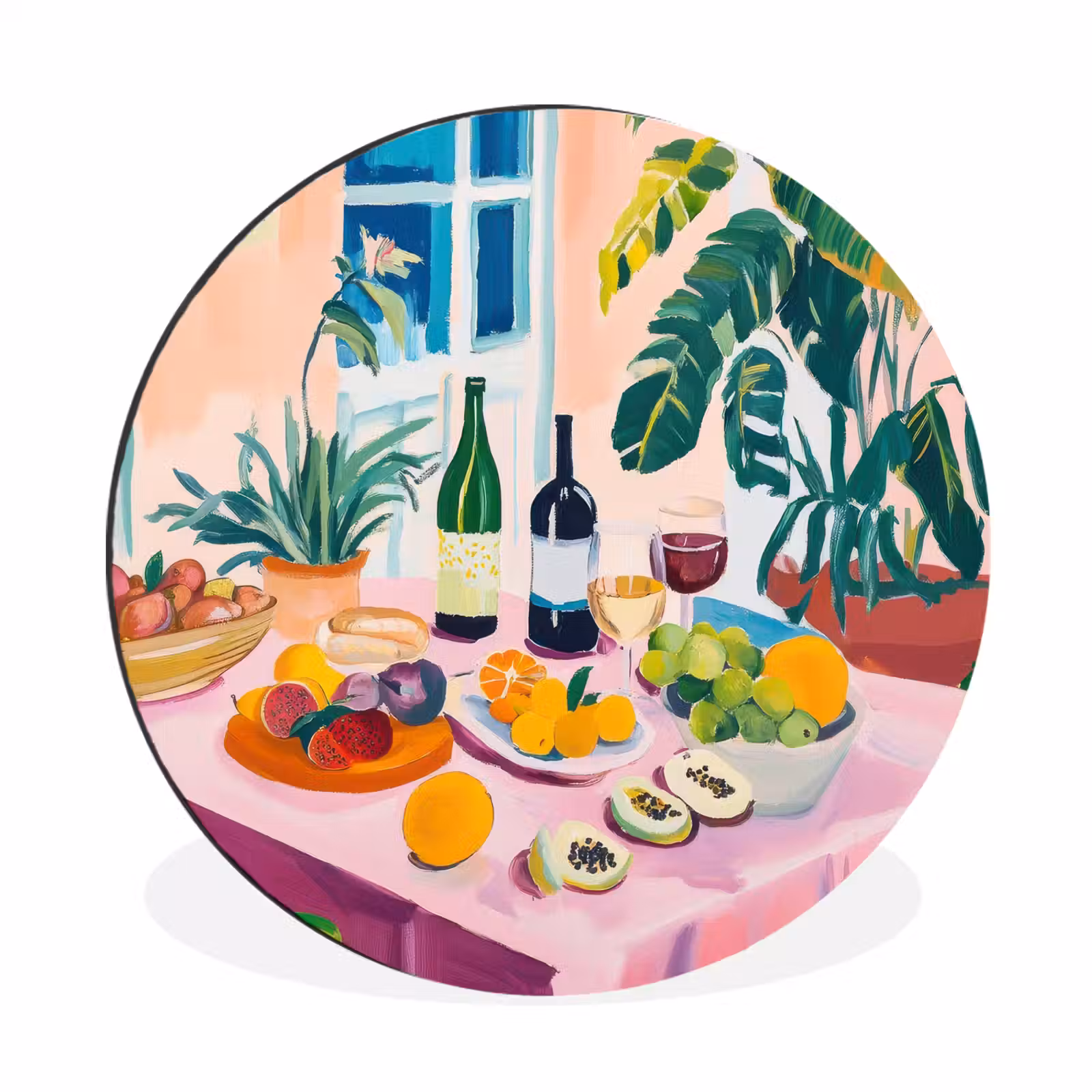 Wandcirkel - Aluminium - Tafel - Wijn - Fruit — 1