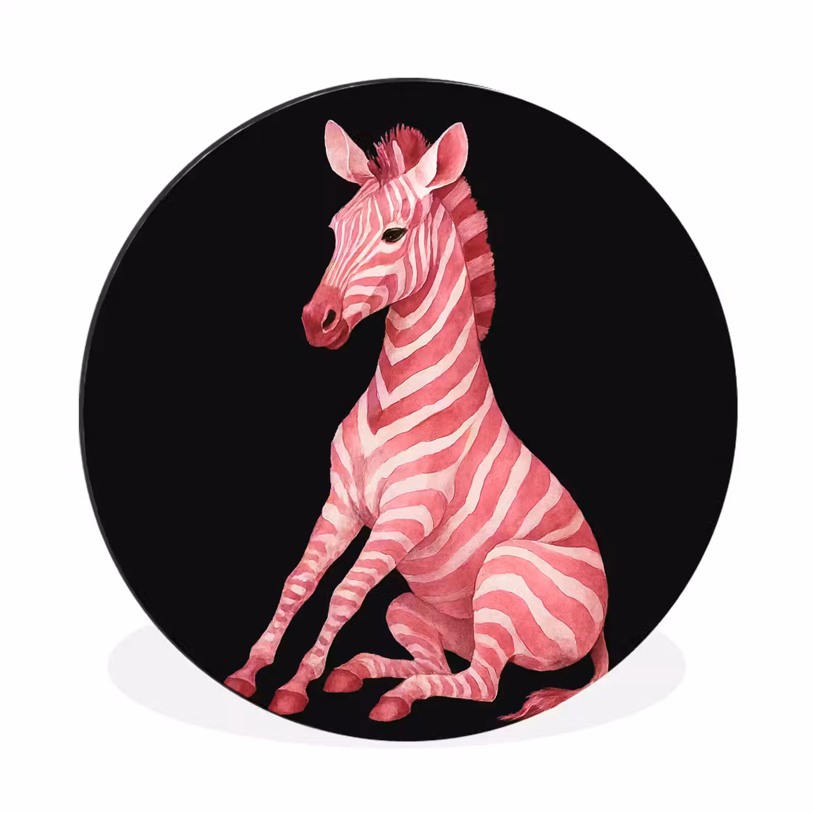 Wandcirkel - Aluminium - Zebra - Roze - Gestreept — 1