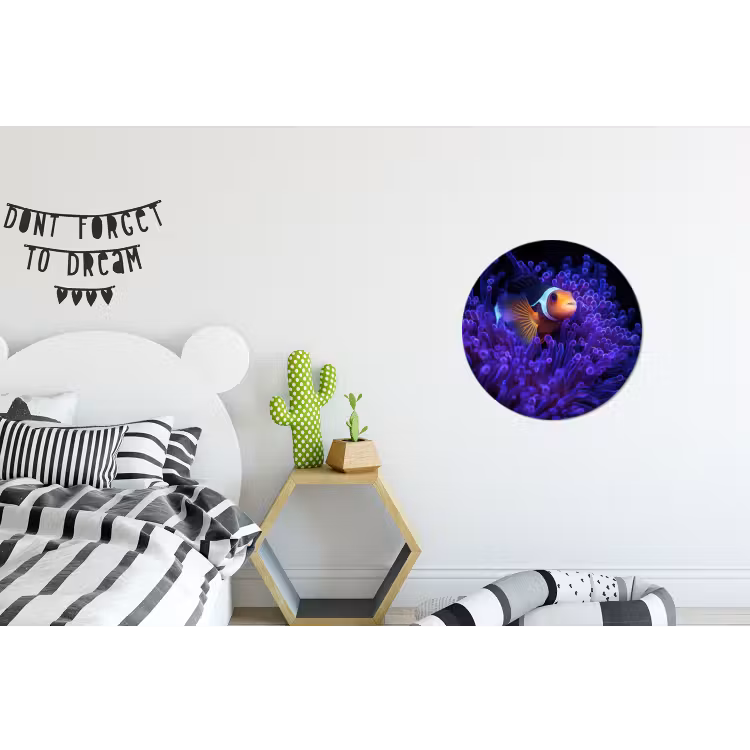 Wandcirkel - Aluminium - Koraal - Vis - Oranje - Zee — 5