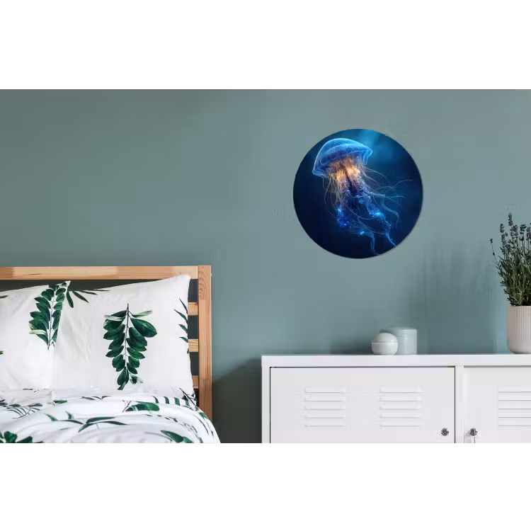 Wandcirkel - Aluminium - Kwal - Lichtgevend - Tentakels - Blauw — 4