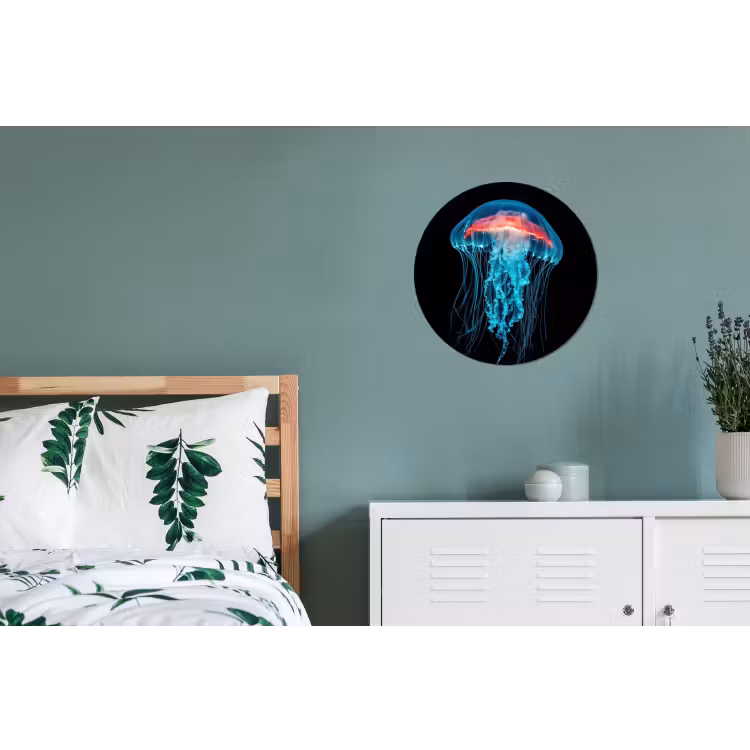 Wandcirkel - Aluminium - Kwal - Tentakels - Blauw - Licht — 4