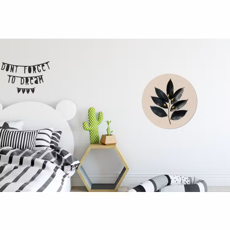 Wandcirkel - Aluminium - Laurierbladeren - Bloemknoppen - subtiel — 5