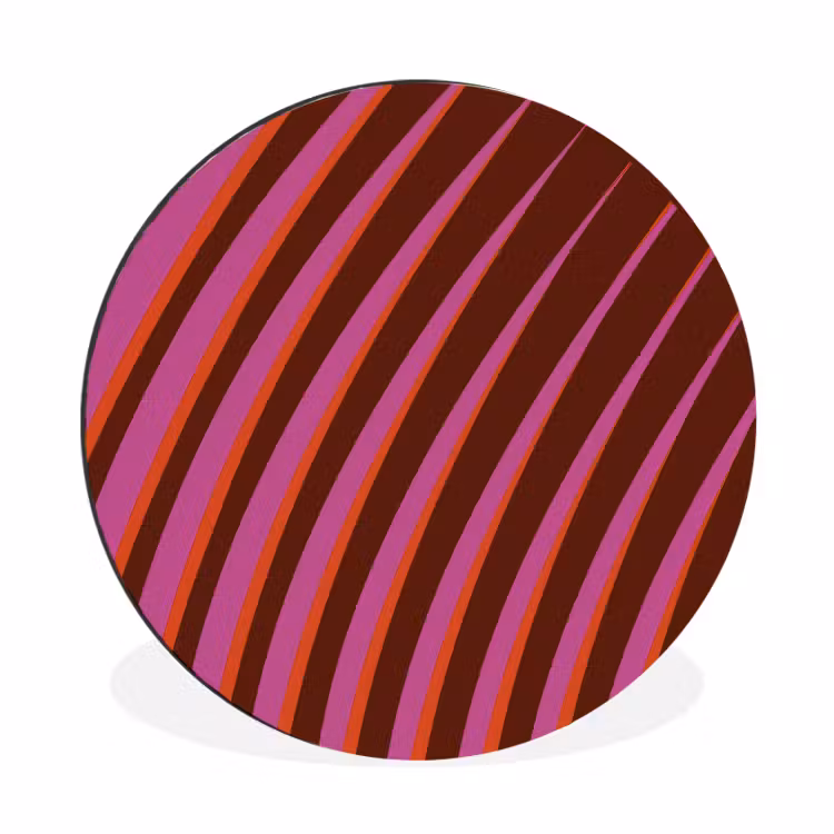 Wandcirkel - Aluminium - Lijnen - Rood - Beweging — 1
