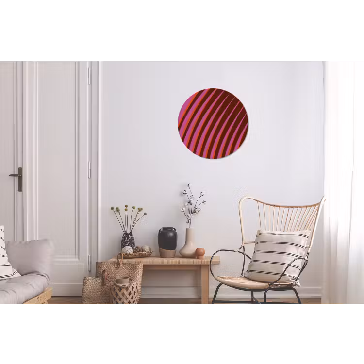 Wandcirkel - Aluminium - Lijnen - Rood - Beweging — 2