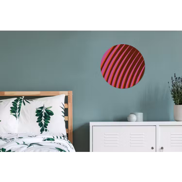 Wandcirkel - Aluminium - Lijnen - Rood - Beweging — 4