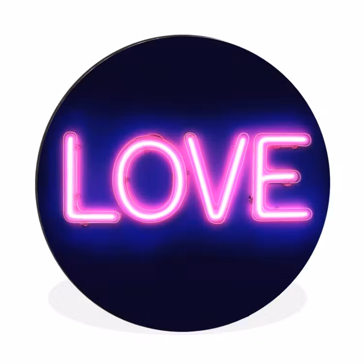 Wandcirkel - Aluminium - Neon - Love - Valentijn — 1