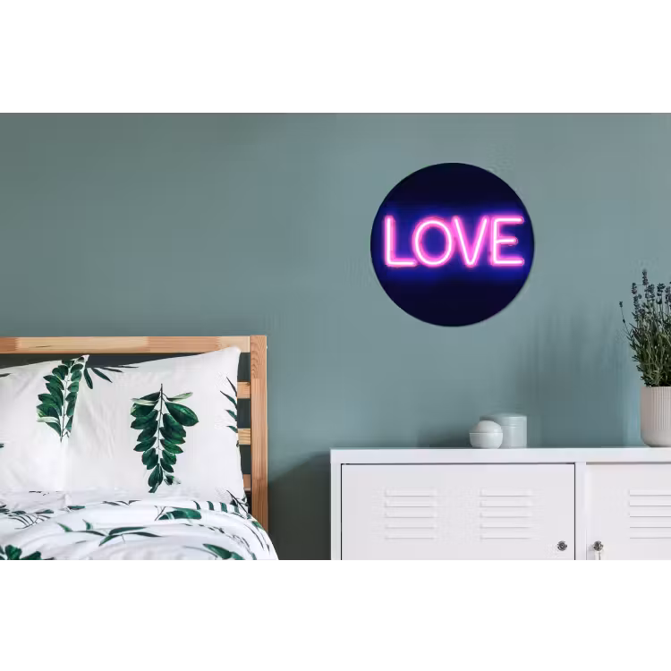 Wandcirkel - Aluminium - Neon - Love - Valentijn — 4