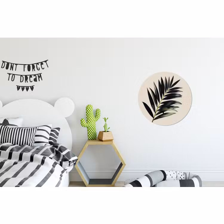 Wandcirkel - Aluminium - Palmblad - Subtiel - Groen - beige — 5