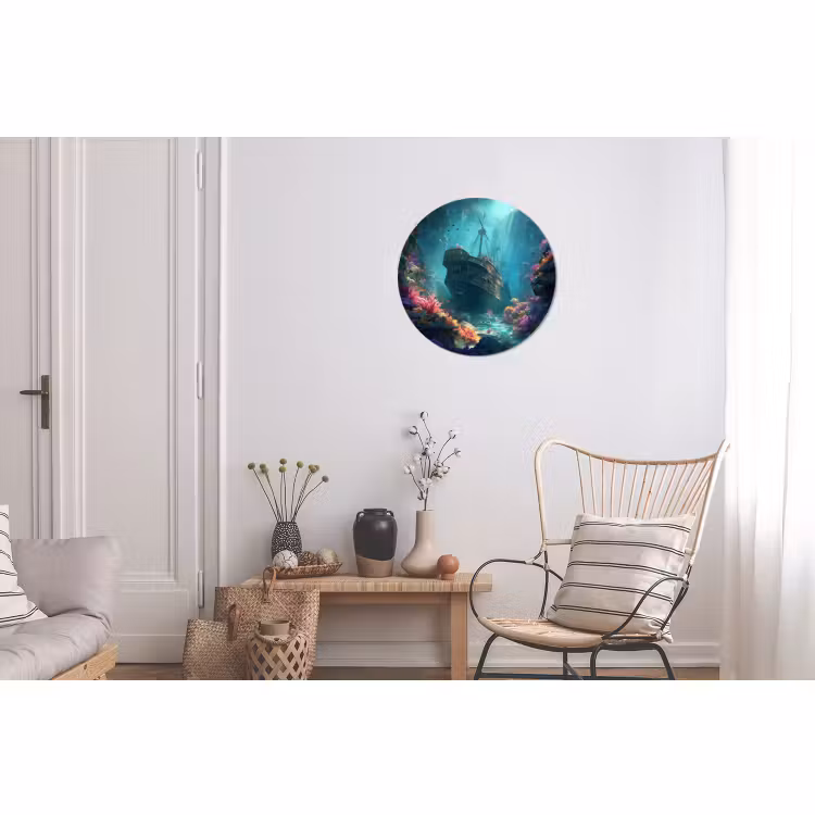 Wandcirkel - Aluminium - Schip - Hout - Koraalriffen - Zonlicht — 2