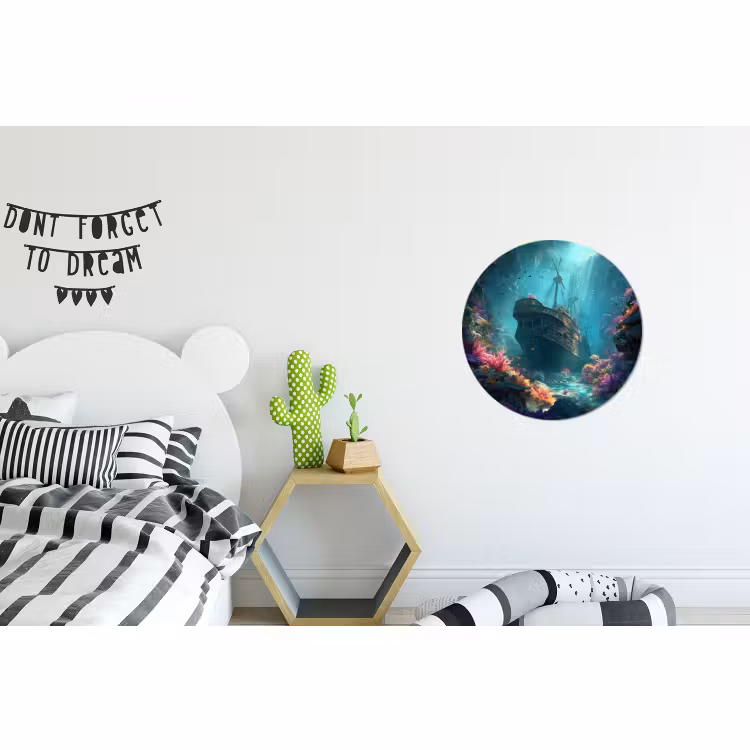 Wandcirkel - Aluminium - Schip - Hout - Koraalriffen - Zonlicht — 5