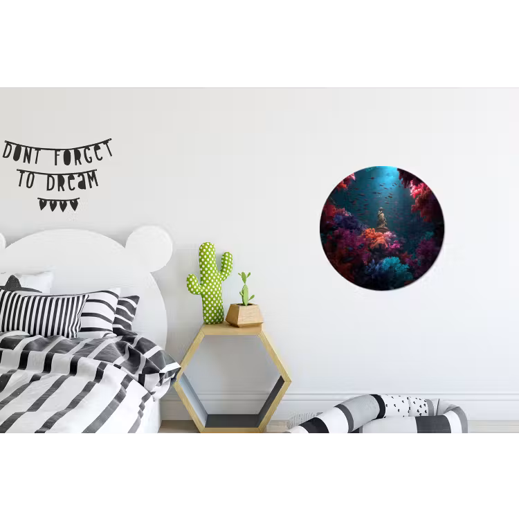 Wandcirkel - Aluminium - Standbeeld - Zeebodem - Koraal - Kleurrijk — 5