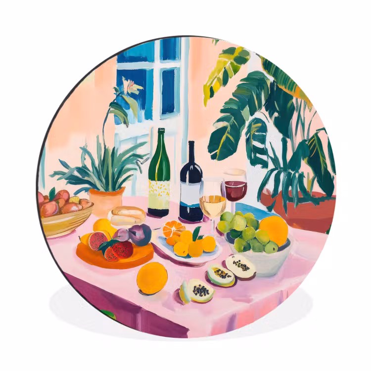 Wandcirkel - Aluminium - Tafel - Wijn - Fruit — 1