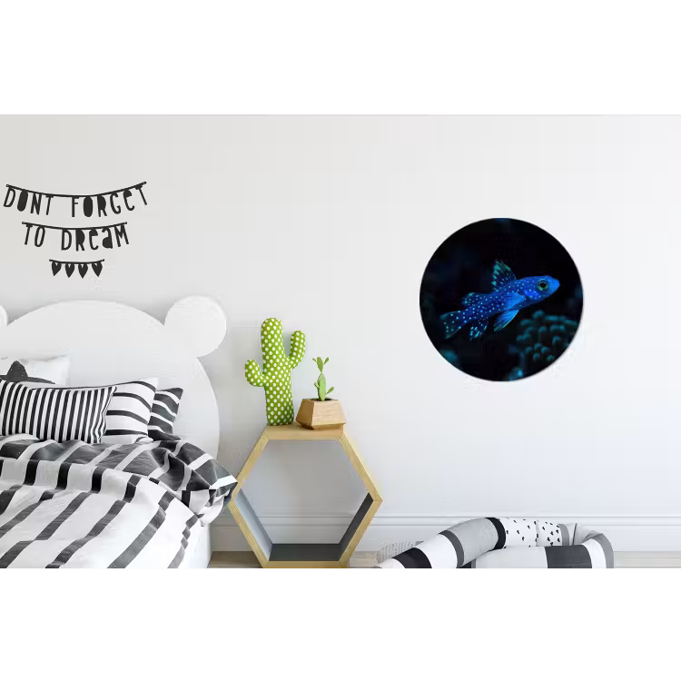 Wandcirkel - Aluminium - Vis - Stippen - Koraal - Blauw — 5