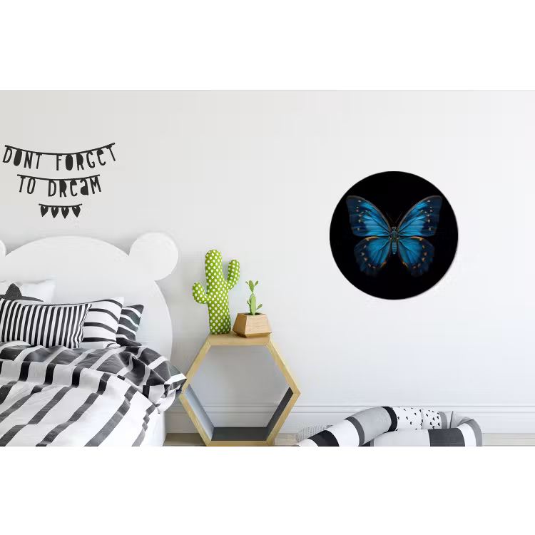 Wandcirkel - Aluminium - Vlinder - Blauw - Contrast — 5