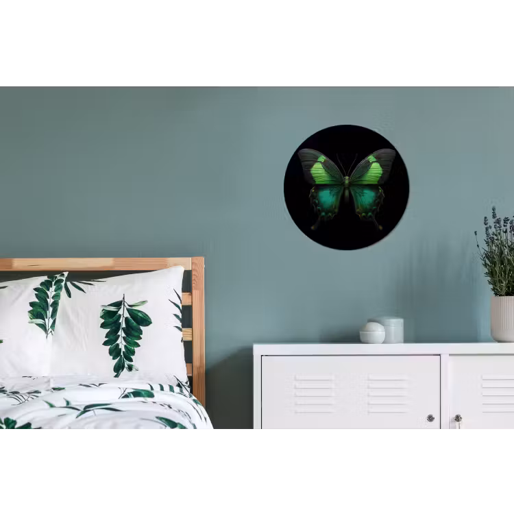 Wandcirkel - Aluminium - Vlinder - Groen - Opvallend — 4