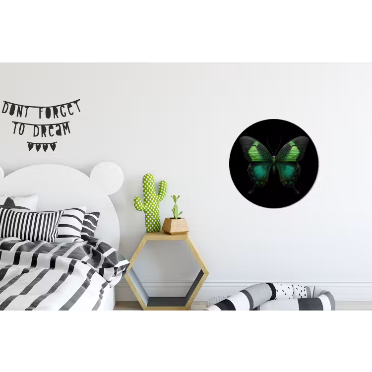 Wandcirkel - Aluminium - Vlinder - Groen - Opvallend — 5