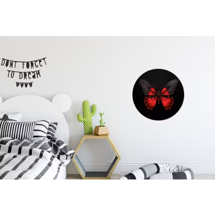 Wandcirkel - Aluminium - Vlinder - Rood - Contrast — 5