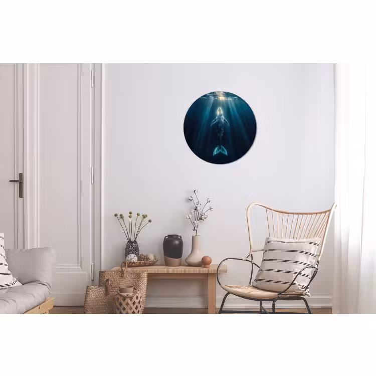 Wandcirkel - Aluminium - Walvis - Water - Zonnestralen - Blauw — 2