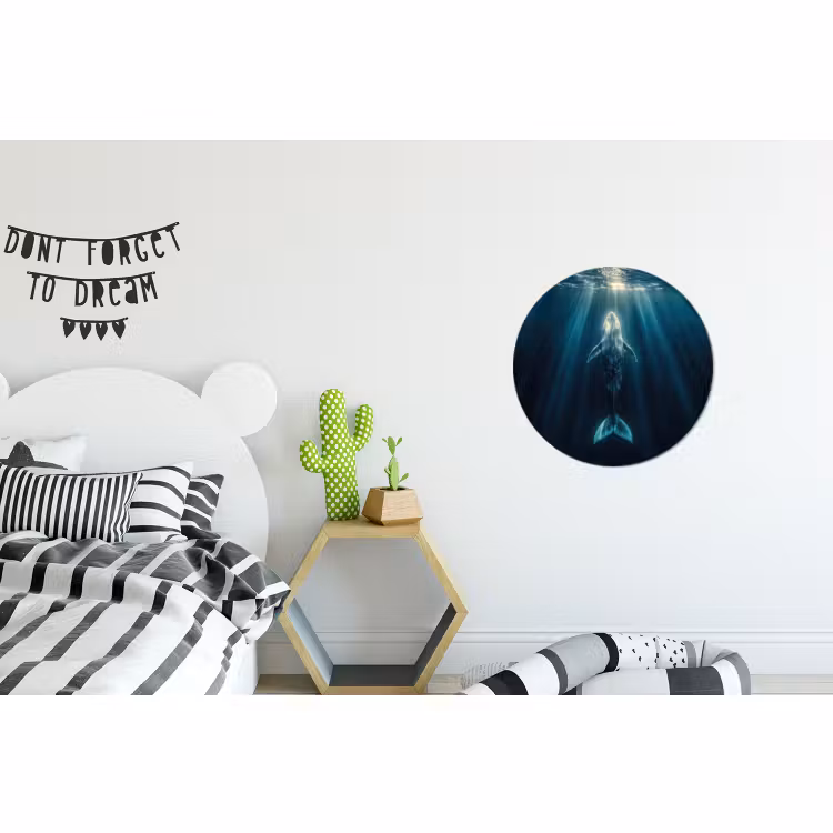 Wandcirkel - Aluminium - Walvis - Water - Zonnestralen - Blauw — 5