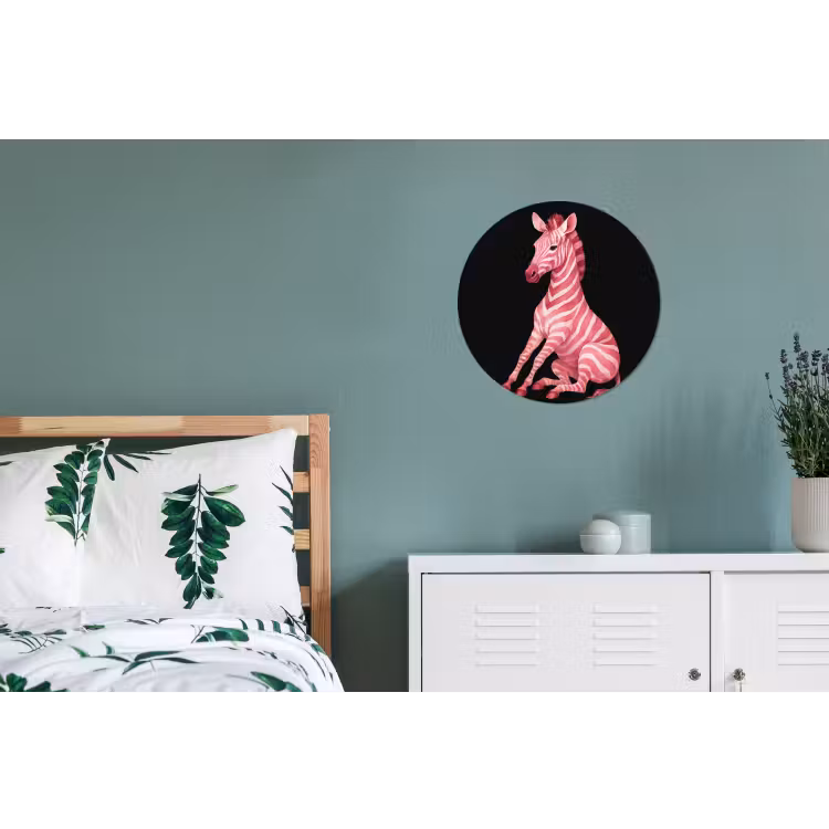 Wandcirkel - Aluminium - Zebra - Roze - Gestreept — 4