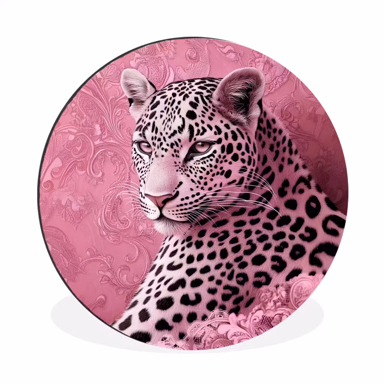 Wandcirkel - Aluminium - Panter - Luxe - Roze — 1