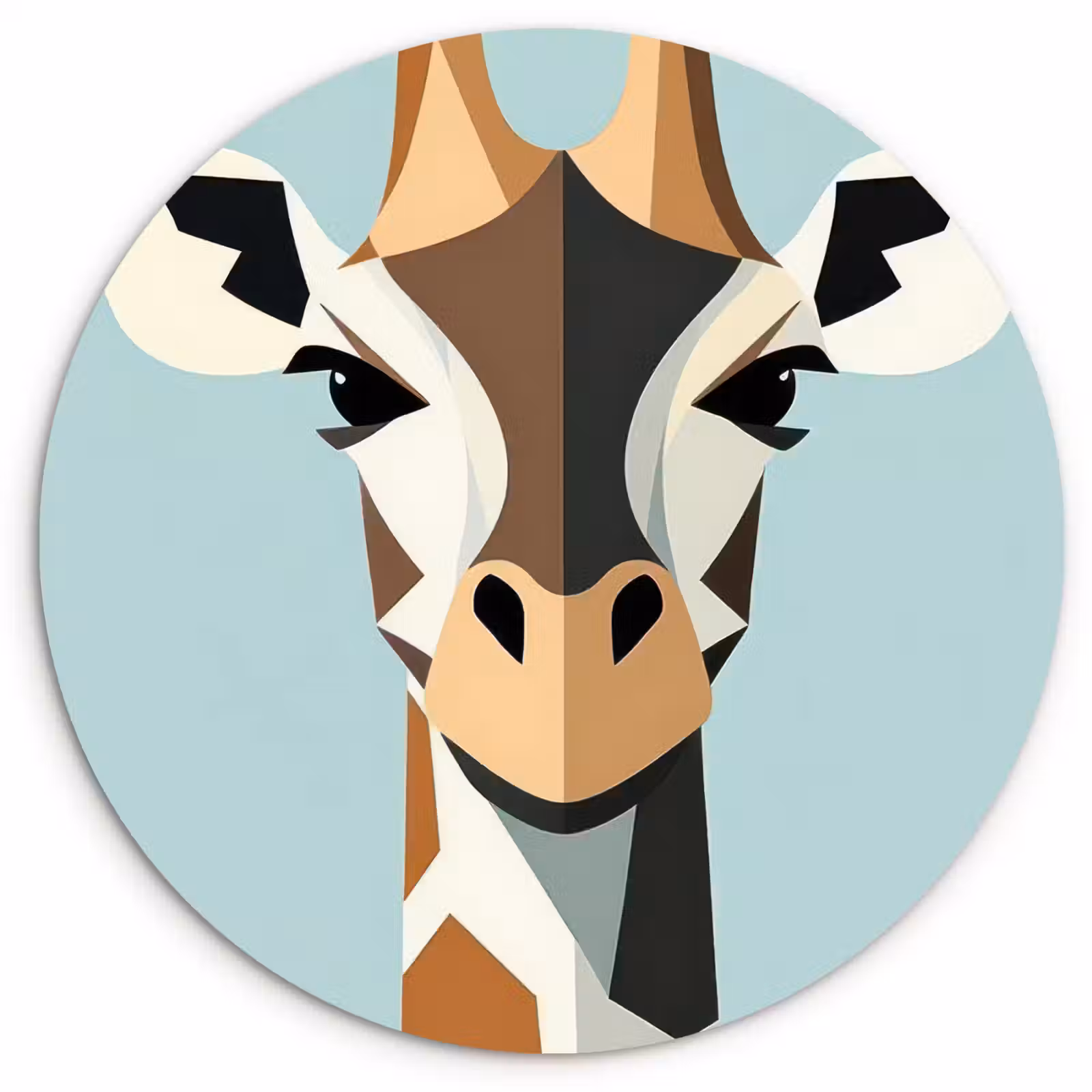 Wandcirkel - Glas - Giraffe - Illustratie - Bruin - Minimalistisch — 1