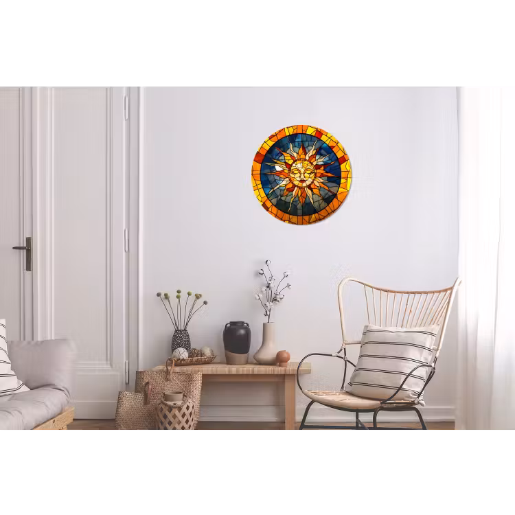 Wandcirkel - Aluminium - Mozaïek - Zon - Geel - Cirkel — 2