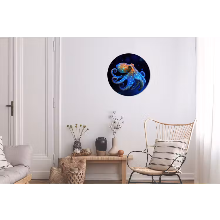 Wandcirkel - Aluminium - Octopus - Stippen - Blauw - Zee — 2