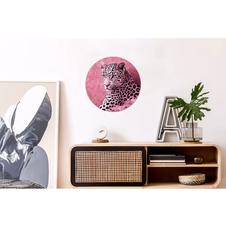 Wandcirkel - Aluminium - Panter - Luxe - Roze — 3