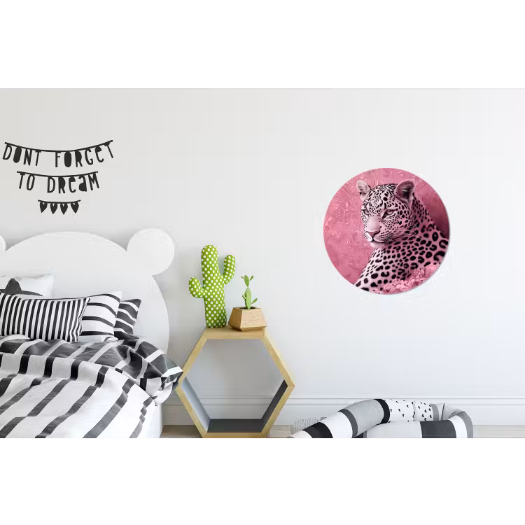 Wandcirkel - Aluminium - Panter - Luxe - Roze — 5