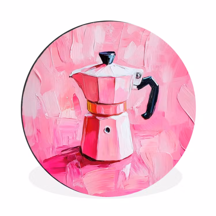 Wandcirkel - Aluminium - Roze - Verf - Coffee — 1