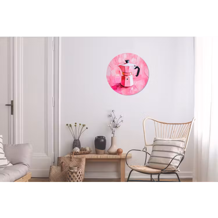 Wandcirkel - Aluminium - Roze - Verf - Coffee — 2