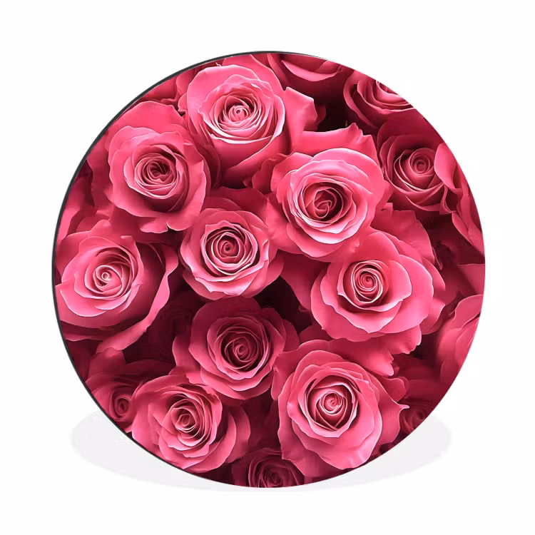 Wandcirkel - Aluminium - Rozen - Pink - Bloem — 1