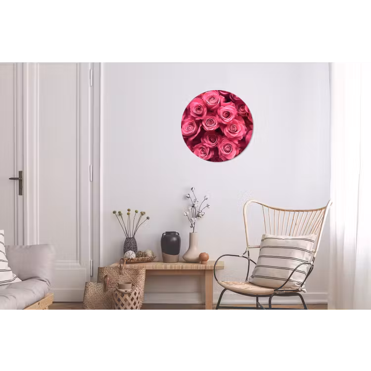 Wandcirkel - Aluminium - Rozen - Pink - Bloem — 2
