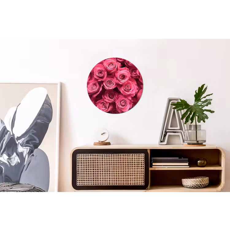 Wandcirkel - Aluminium - Rozen - Pink - Bloem — 3