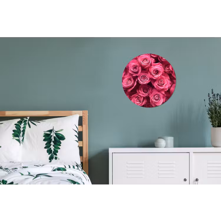 Wandcirkel - Aluminium - Rozen - Pink - Bloem — 4