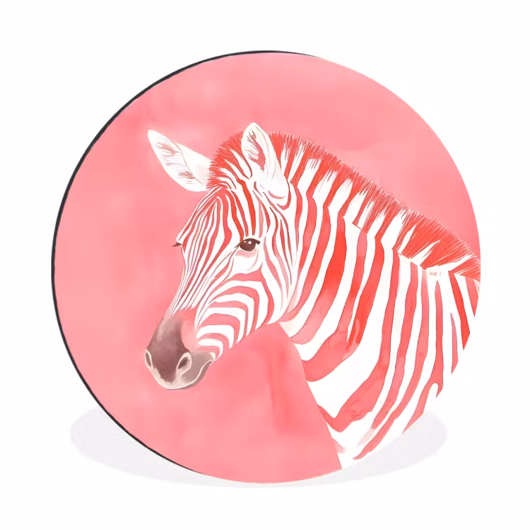 Wandcirkel - Aluminium - Zebra - Pink - Verf — 1