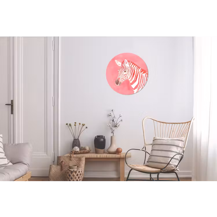 Wandcirkel - Aluminium - Zebra - Pink - Verf — 2
