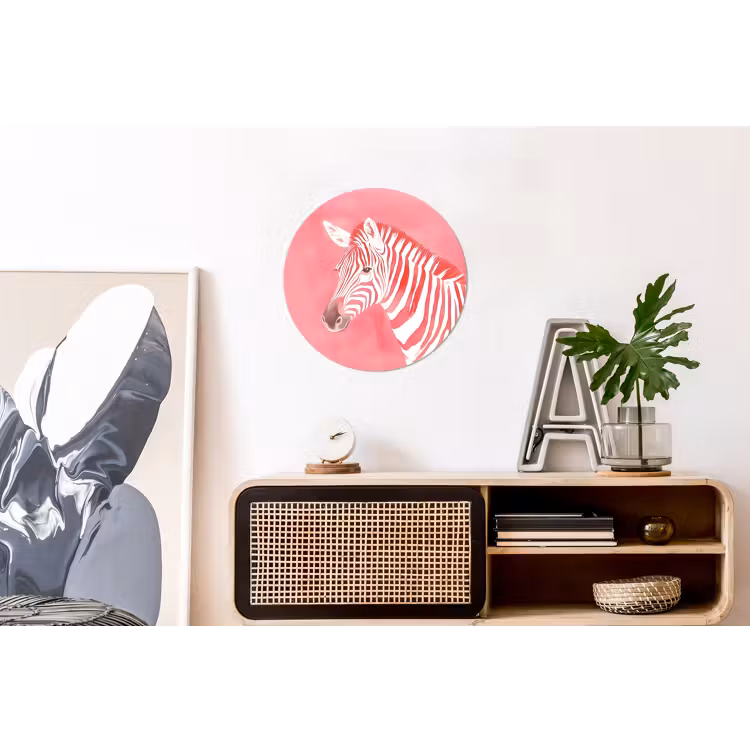 Wandcirkel - Aluminium - Zebra - Pink - Verf — 3