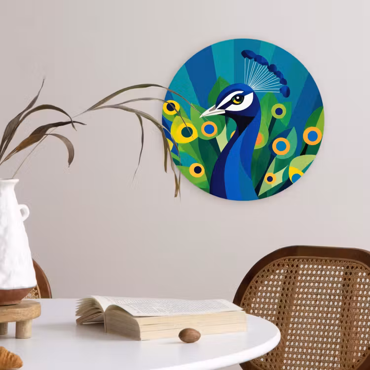 Wandcirkel - Glas - Pauw - Cirkels - Blauw — 4