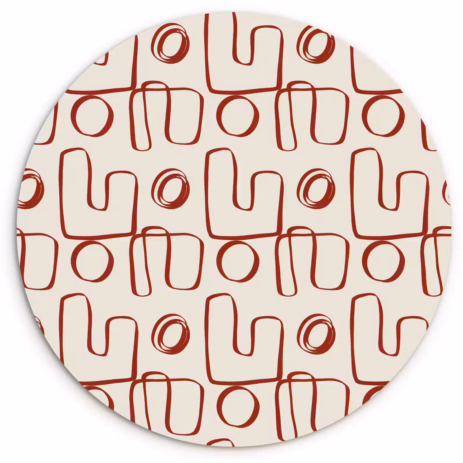 Wandcirkel - Glas - Abstract - Patroon - Beige - Rood — 1