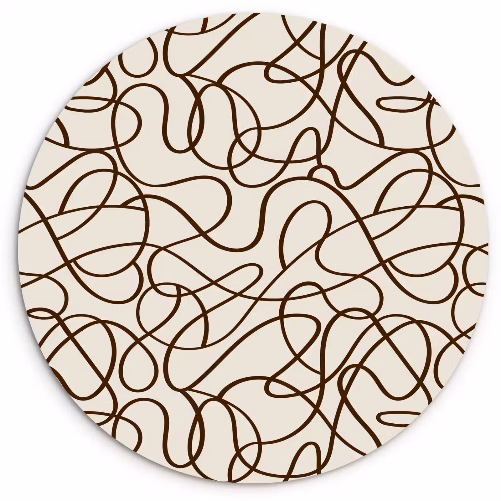 Wandcirkel - Glas - Beige - Lijnen - Donkerbruin — 1