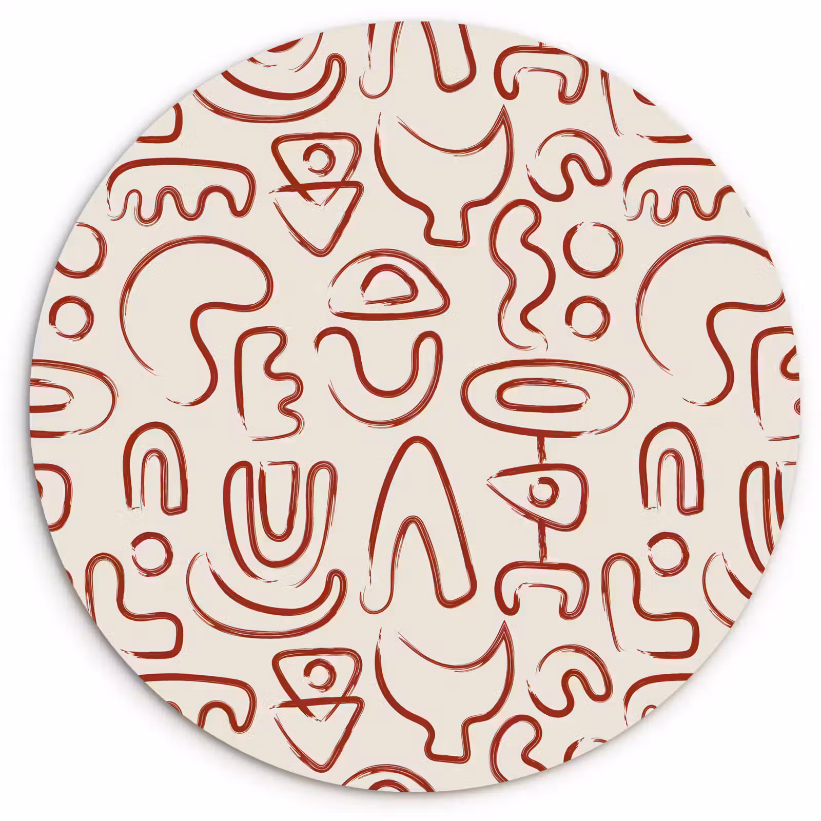 Wandcirkel - Glas - Beige - Vormen - Rood - Patroon — 1