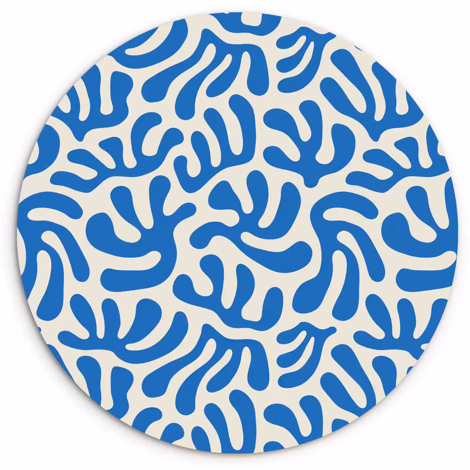 Wandcirkel - Glas - Blauw - Abstract - Bladeren - Patroon — 1