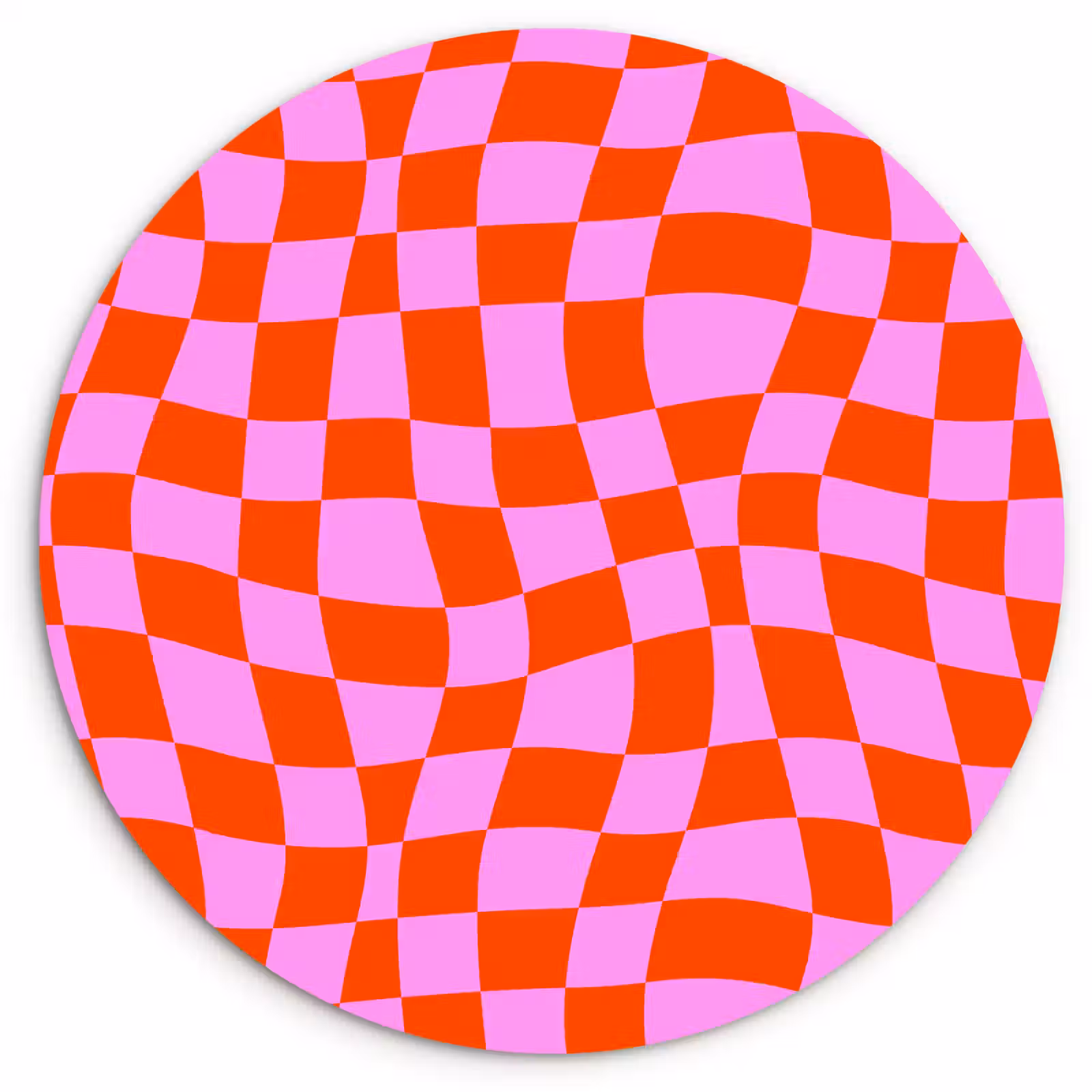 Wandcirkel - Glas - Blokken - Roze - Rood - Patroon — 1