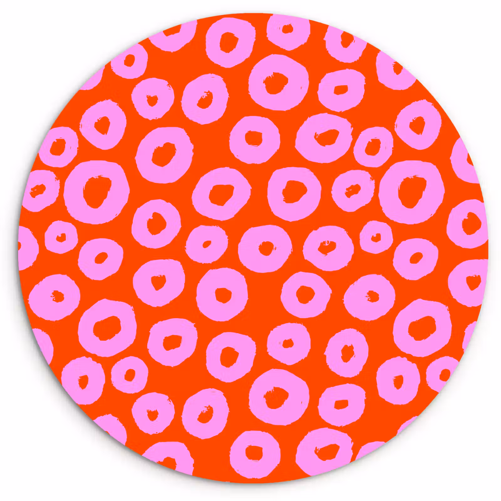 Wandcirkel - Glas - Rondjes - Roze - Rood — 1