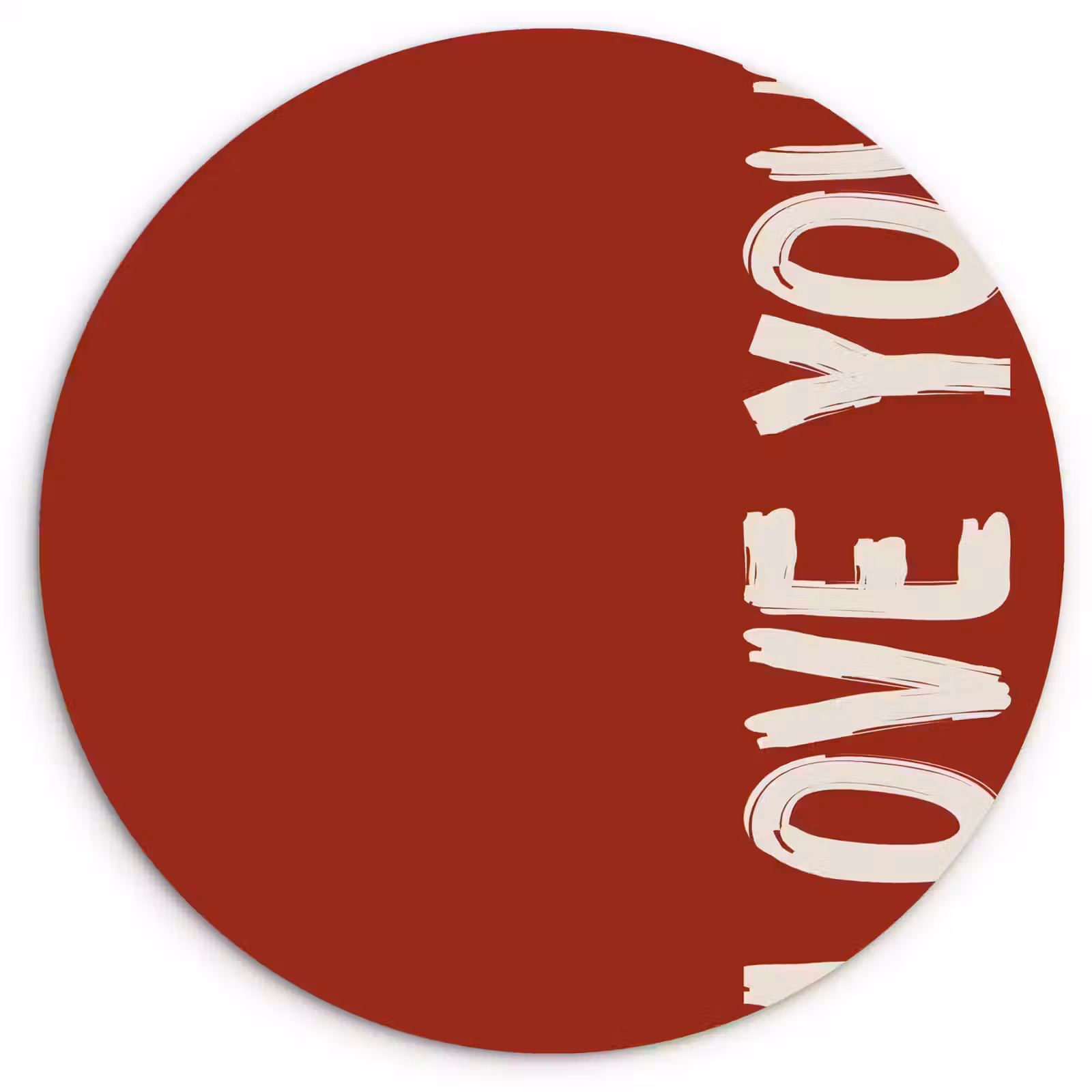 Wandcirkel - Glas - Schuin - Loveyou - Rood — 1