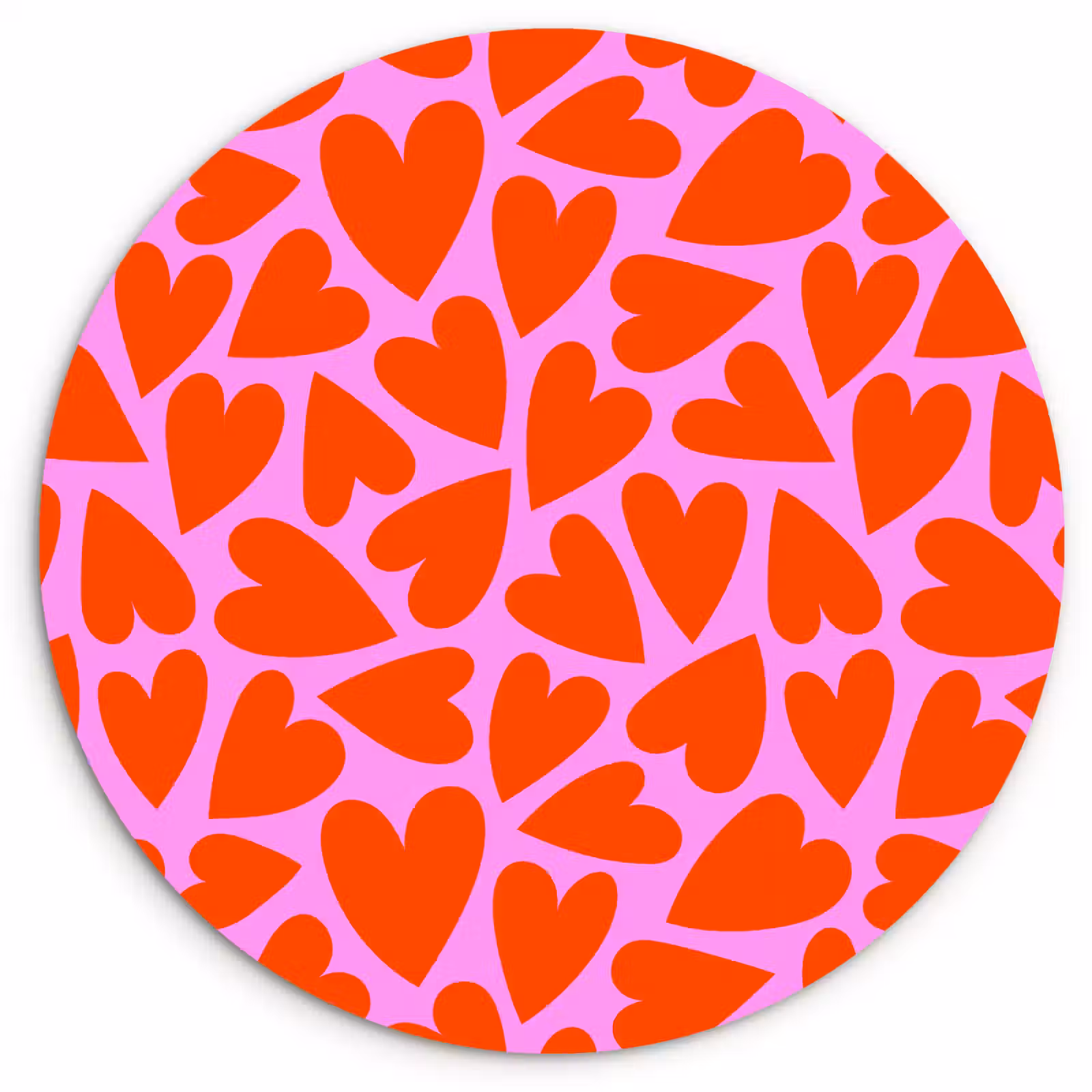 Wandcirkel - Glas - Valentijn - Patroon - Roze - Rood — 1