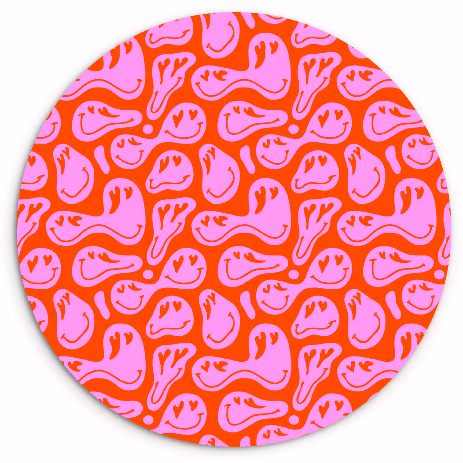Wandcirkel - Glas - Valentijn - Smiley - Rood - Roze — 1
