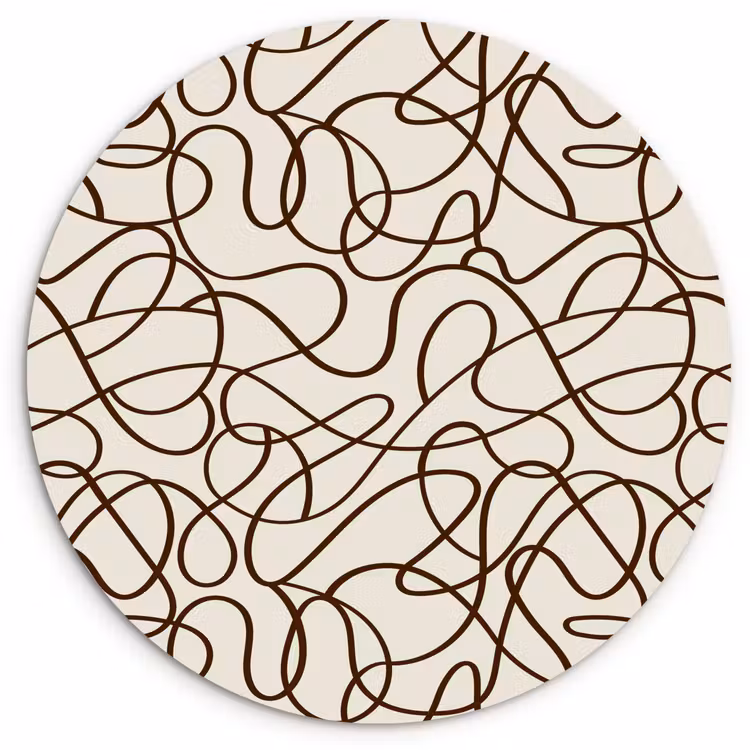 Wandcirkel - Glas - Beige - Lijnen - Donkerbruin — 1